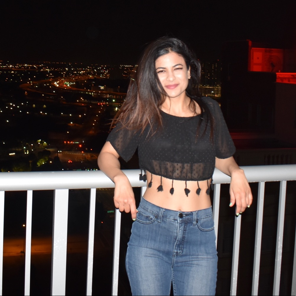 Pac Sun Sheer Crop Top with Fringe and Clip Dots